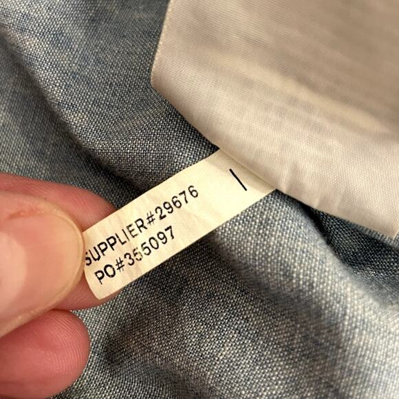 Denim & Supply Ralph Lauren Sandwashed Denim Brocade Boyfriend Shirt Sz Medium - Picture 12 of 13